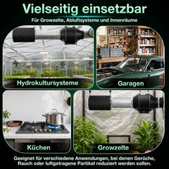 Jopassy Aktivkohlefilter 100/150/200 mm RC412 für Rohrventilator und Abluft