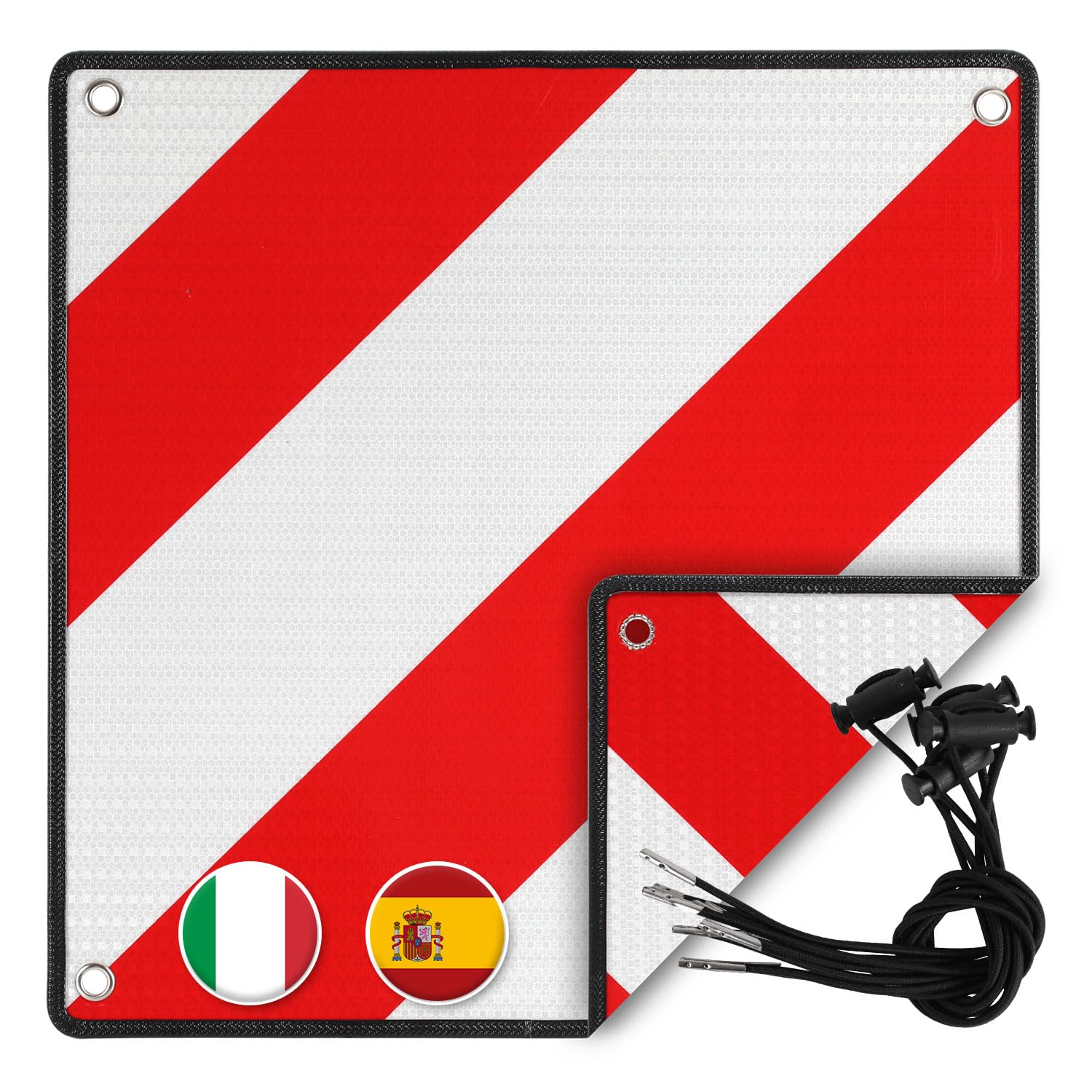 Jopassy 2in1 Warntafel für Italien und Spanien aus Aluminium für Fahrradträger Camping