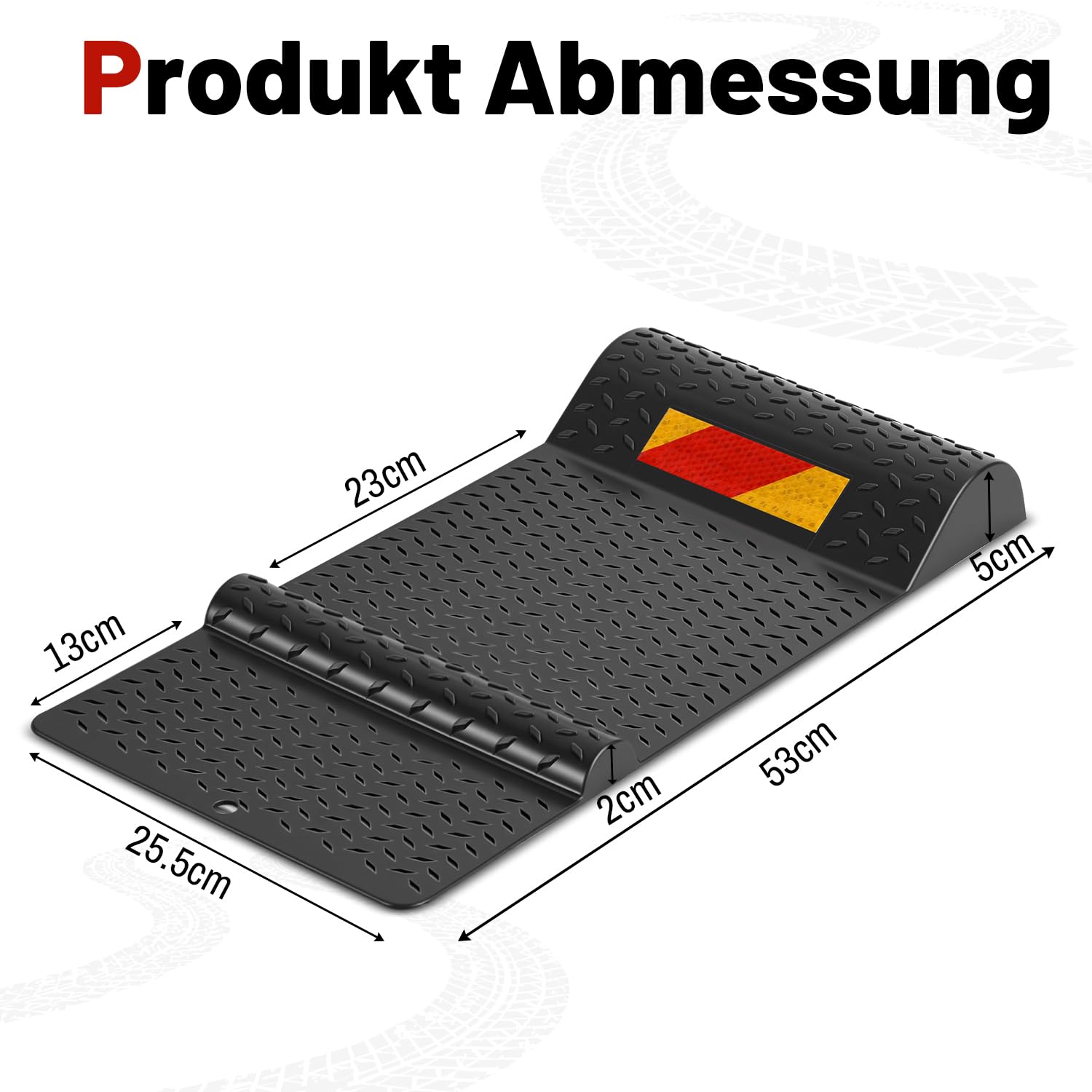 Jopassy Radstopper Parkmatten 2er Set 53 cm mit Reflektorstreifen für Garage
