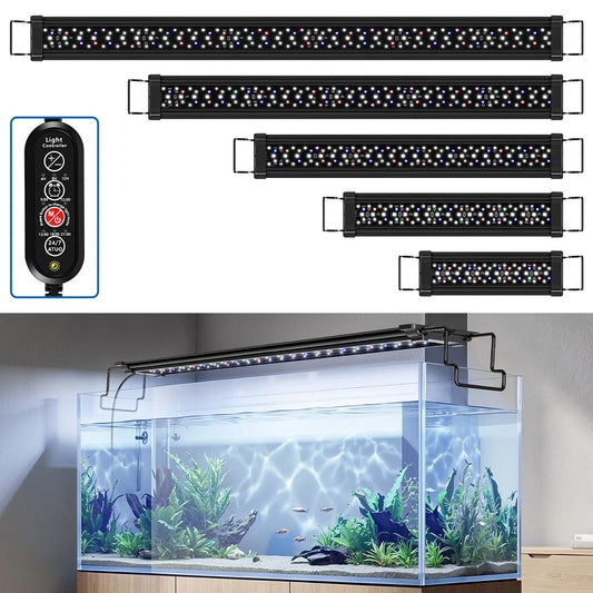 Jopassy Aquarium LED Beleuchtung 12–36W Vollspektrum IP66 mit Timer für 30–120 cm Becken