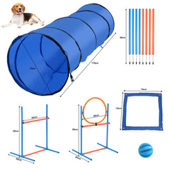Jopassy Hunde Agility Set mit Tunnel Hürde Slalomstangen und Tragetasche