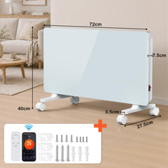 Jopassy WLAN Konvektor Heizung 2000/2500W mit Thermostat und Glasfront