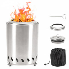 Jopassy Rauchfreie Feuerschale 22 × 15 cm Edelstahl mit Ständer und Tragetasche