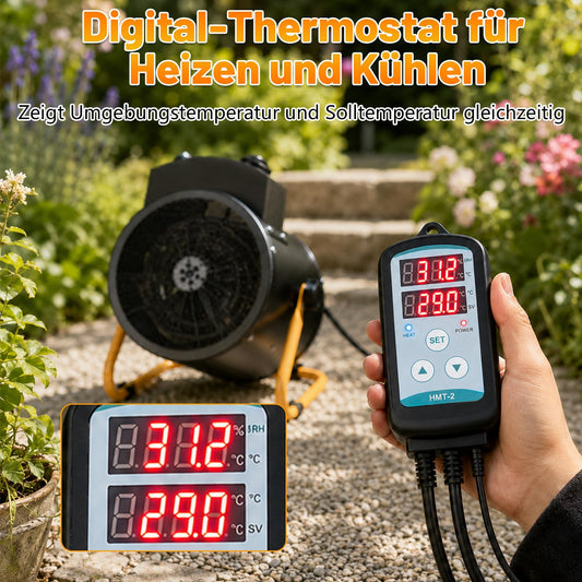 Jopassy Gewächshausheizung mit Thermostat IPX4 bis 2000W für Gewächshaus Garage