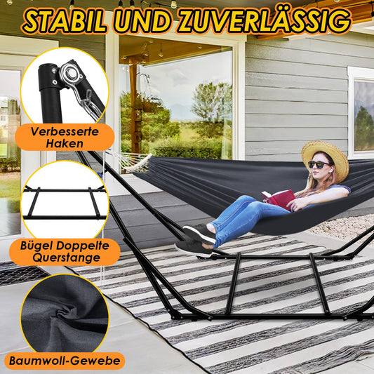 Jopassy Hängematte mit Gestell klappbar bis 150 kg für Garten Camping und Balkon