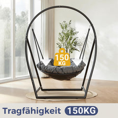 Jopassy Hängesessel mit Gestell und Kissen, höhenverstellbar bis 150 kg, für Garten und Balkon