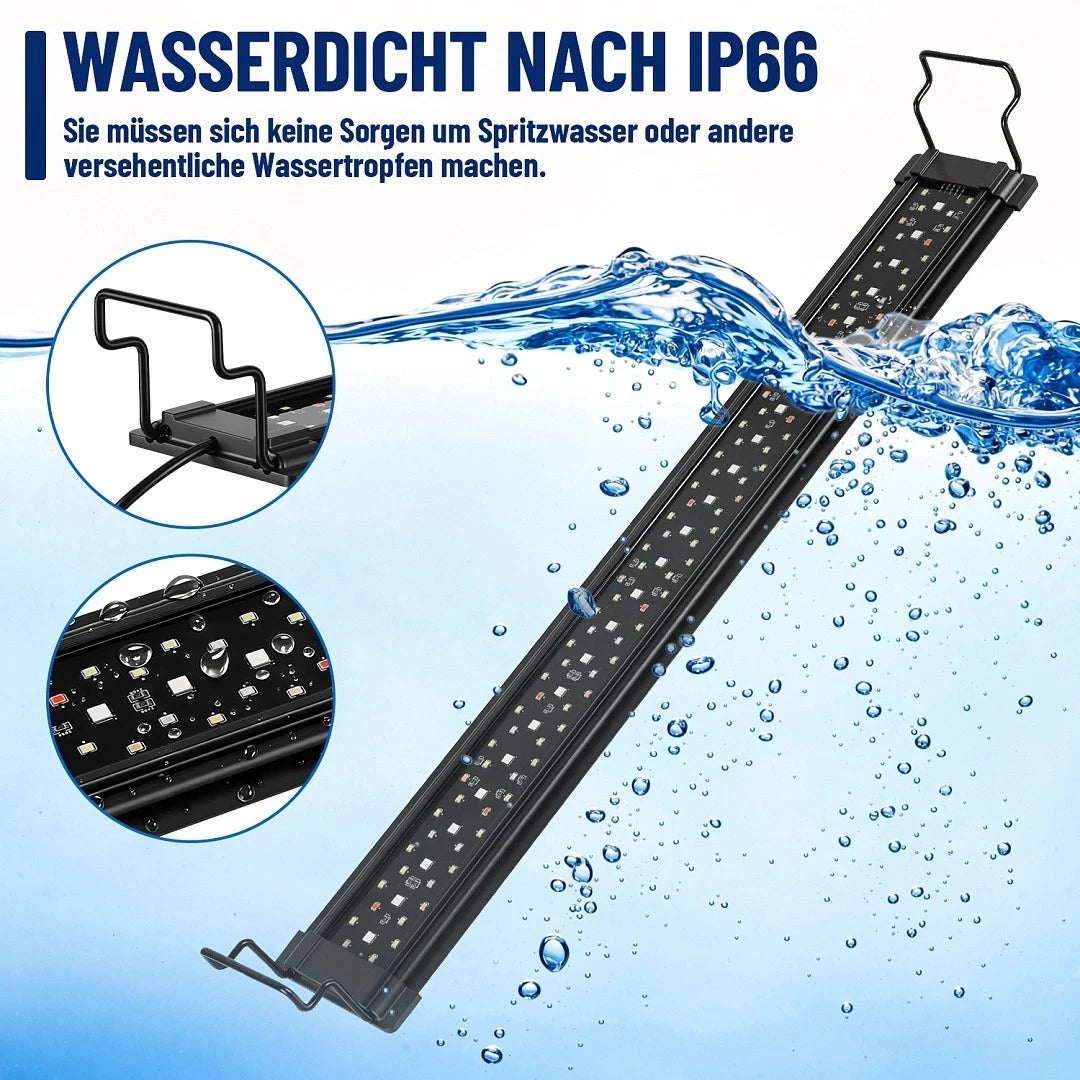 Jopassy Aquarium LED Beleuchtung 12–36W Vollspektrum IP66 mit Timer für 30–120 cm Becken