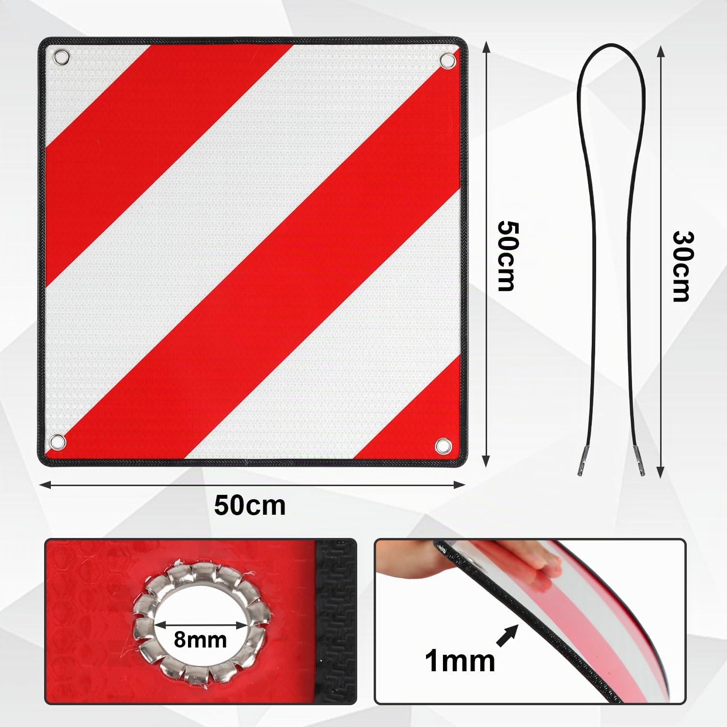 Jopassy 2in1 Warntafel für Italien und Spanien aus Aluminium für Fahrradträger Camping