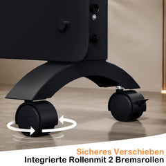 Jopassy WLAN Konvektor Heizung 2000/2500W mit Thermostat und Glasfront