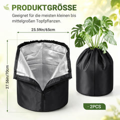 Jopassy Thermo Topfschutz 2er Set Frostschutz für Kübelpflanzen mit Reißverschluss