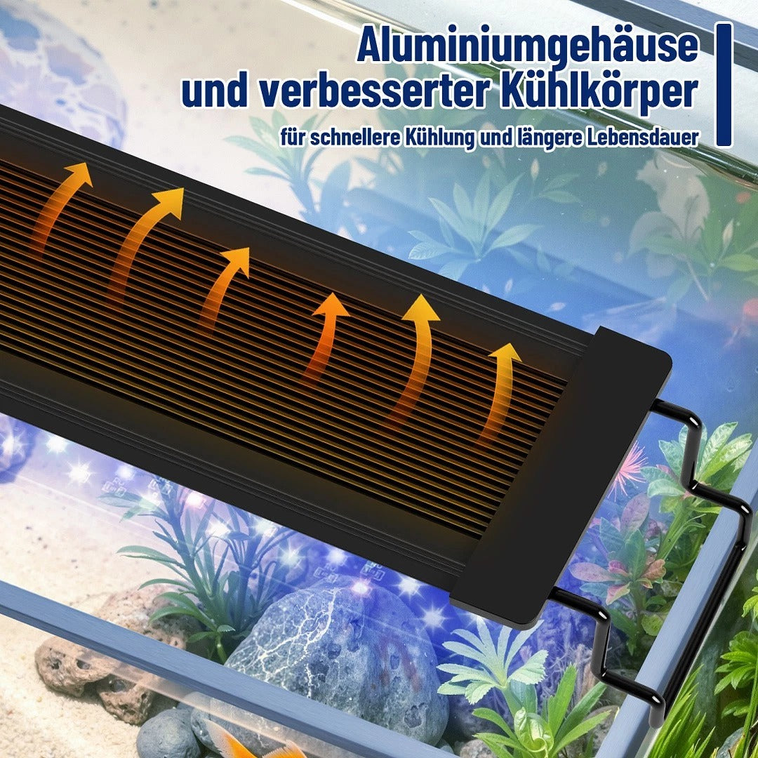 Jopassy Aquarium LED Beleuchtung 12–36W Vollspektrum IP66 mit Timer für 30–120 cm Becken