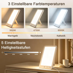 Jopassy Tageslichtlampe 10000 Lux mit 3 Farbtemperaturen 5 Helligkeitsstufen und Timer