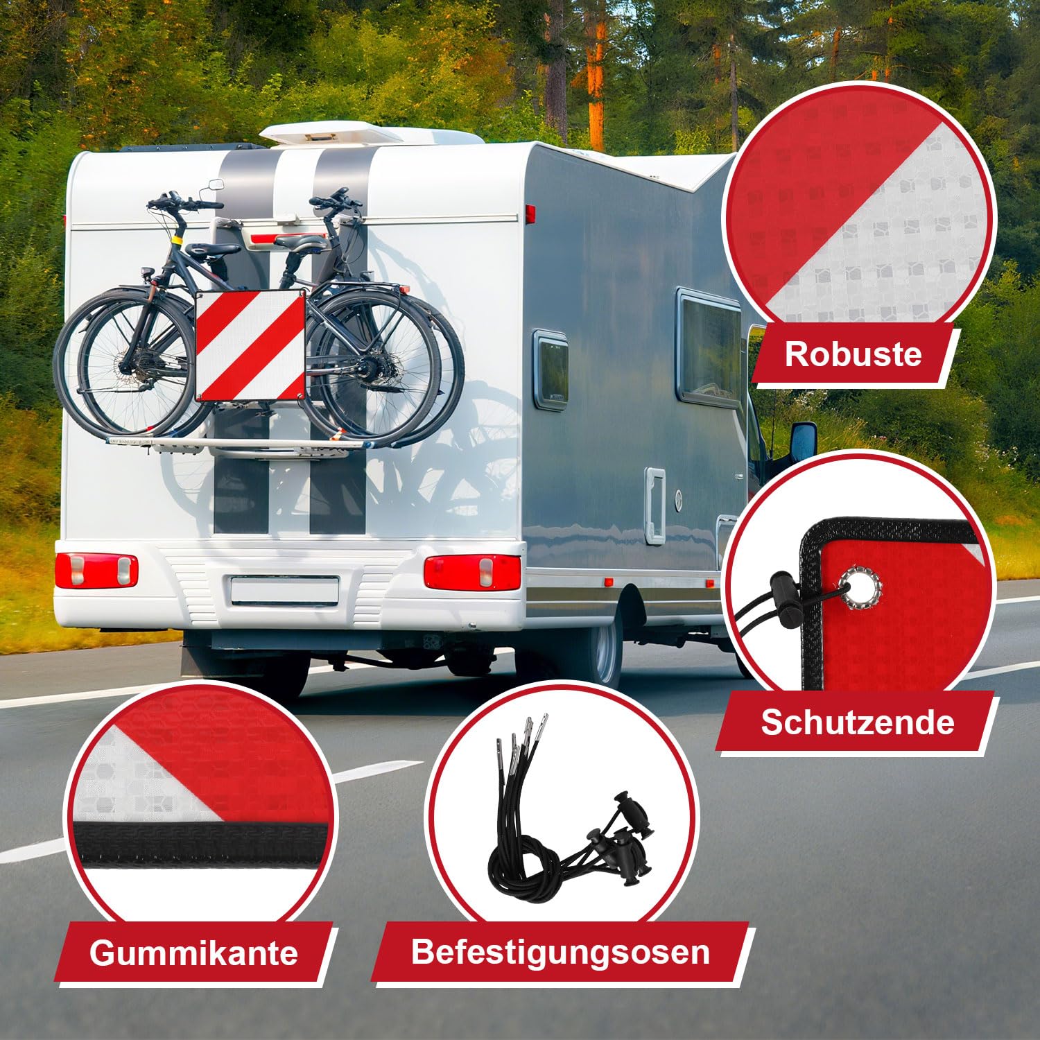 Jopassy 2in1 Warntafel für Italien und Spanien aus Aluminium für Fahrradträger Camping