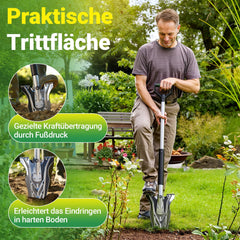 Jopassy Spaten mit Wurzelsäge 120 cm Wurzelspaten Edelstahl für Garten