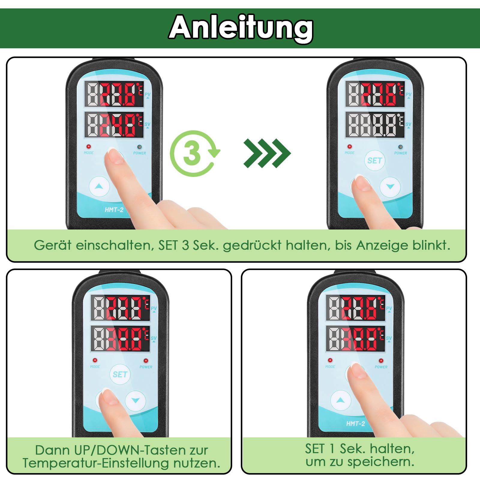 Jopassy Gewächshausheizung mit Thermostat IPX4 bis 2000W für Gewächshaus Garage