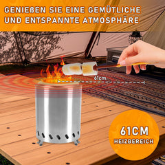 Jopassy Rauchfreie Feuerschale 22 × 15 cm Edelstahl mit Ständer und Tragetasche