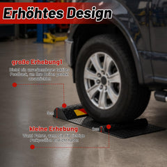 Jopassy Radstopper Parkmatten 2er Set 53 cm mit Reflektorstreifen für Garage