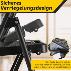 Jopassy Klappleiter 4 Stufen 146 cm mit Handlauf und Werkzeugablage