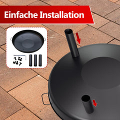 Jopassy Feuerschale Ø82,5 cm Feuerstelle Garten mit Griffen