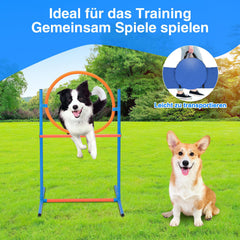 Jopassy Hunde Agility Set mit Tunnel Hürde Slalomstangen und Tragetasche