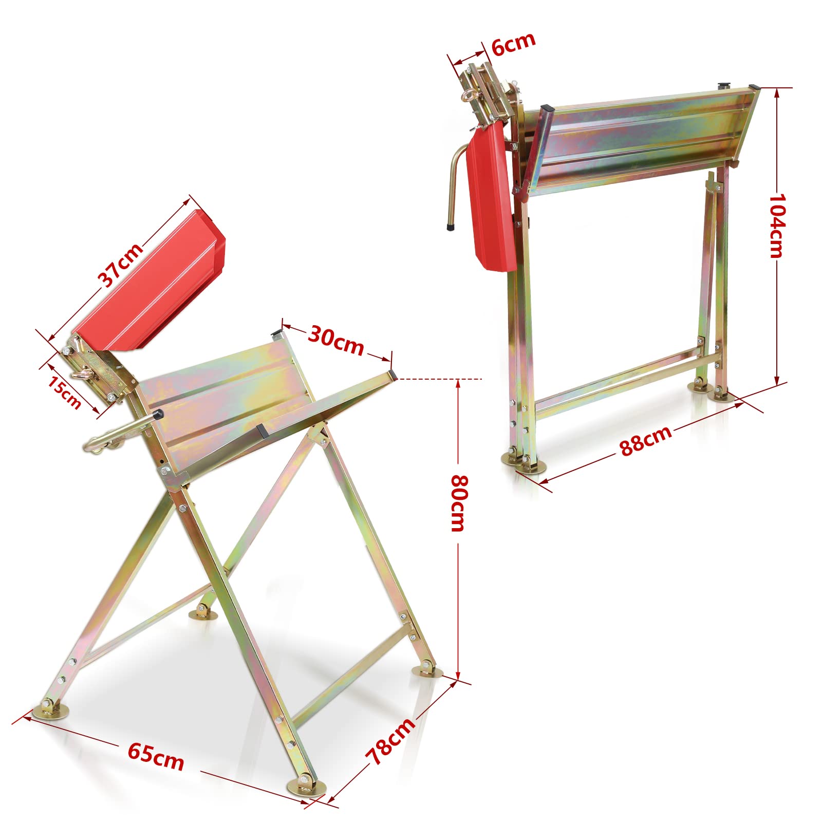Jopassy Sägebock klappbar mit Kettensägen Halterung und Kettenschutz 81x72x78,5 cm