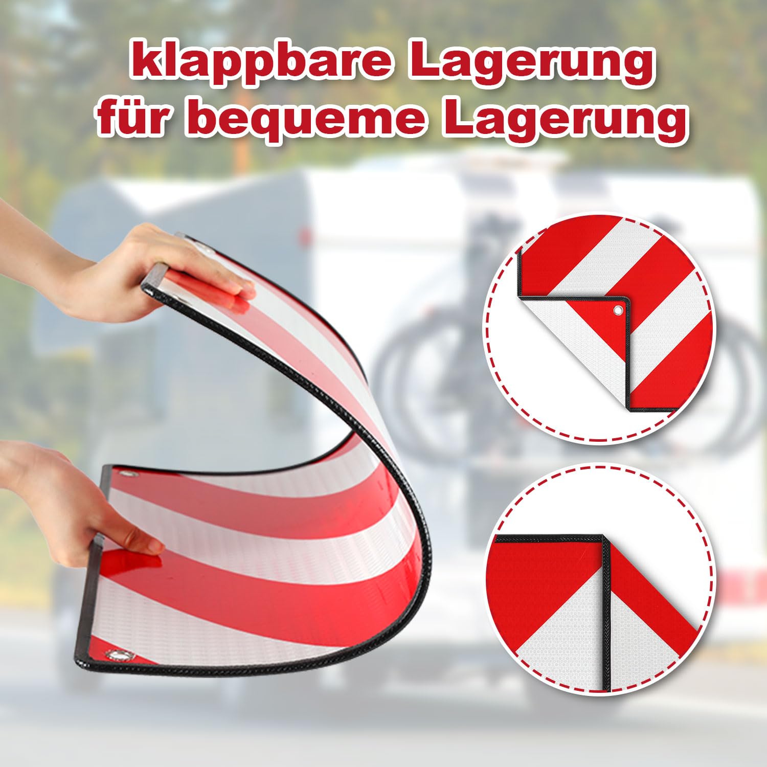 Jopassy 2in1 Warntafel für Italien und Spanien aus Aluminium für Fahrradträger Camping