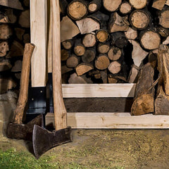 Jopassy Holzstapelhilfe 4 Stück Schwarz für Brennholz und Kaminholz
