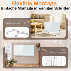 Jopassy WLAN Konvektor Heizung 2000/2500W mit Thermostat und Glasfront
