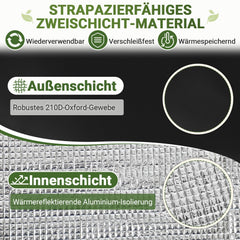 Jopassy Thermo Topfschutz 2er Set Frostschutz für Kübelpflanzen mit Reißverschluss