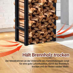 Jopassy Kaminholzregal verstellbar 40–100 cm mit 4 Haken