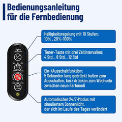 Jopassy Aquarium LED Beleuchtung 12–36W Vollspektrum IP66 mit Timer für 30–120 cm Becken