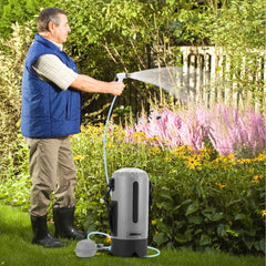 Jopassy Campingdusche 12L tragbare Outdoor Dusche mit Fußpumpe Temperaturanzeige