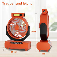 Jopassy Akku Ventilator 20000mAh Camping Ventilator mit LED Laterne und Haken