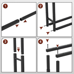 Jopassy Kaminholzregal verstellbar 40–100 cm mit 4 Haken