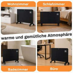 Jopassy WLAN Konvektor Heizung 2000/2500W mit Thermostat und Glasfront