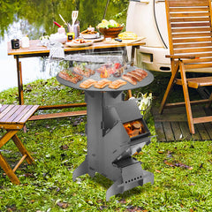 Jopassy Raketenofen 34x57 cm mit Grillplatte Outdoor BBQ