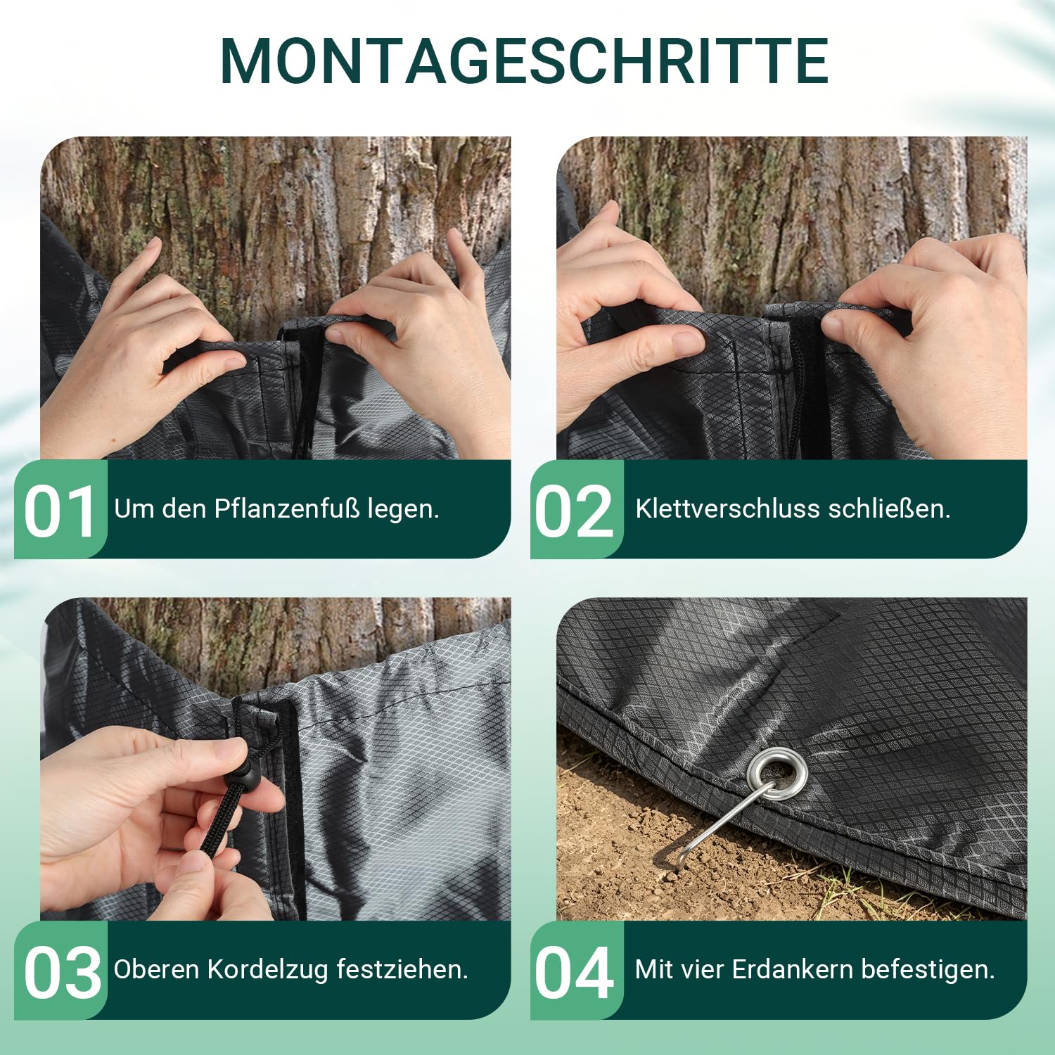 Jopassy Palmen Winterschutz Ø100 cm 2 Stück mit Alufolie und 14 Erdnägeln