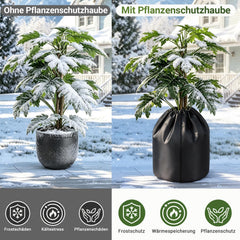 Jopassy Thermo Topfschutz 2er Set Frostschutz für Kübelpflanzen mit Reißverschluss