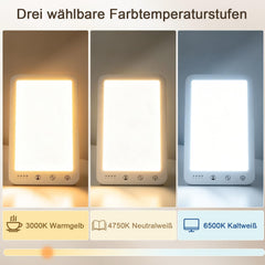 Jopassy Tageslichtlampe 10000 Lux mit 3 Farbtemperaturen 5 Helligkeitsstufen und Timer