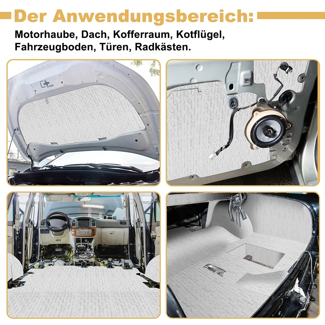 Jopassy Alubutyl Dämmmatte Auto Selbstklebend 2/4m Schallschutz Hitzeschutz für Tür Kofferraum