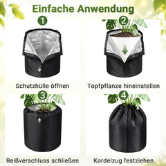 Jopassy Thermo Topfschutz 2er Set Frostschutz für Kübelpflanzen mit Reißverschluss