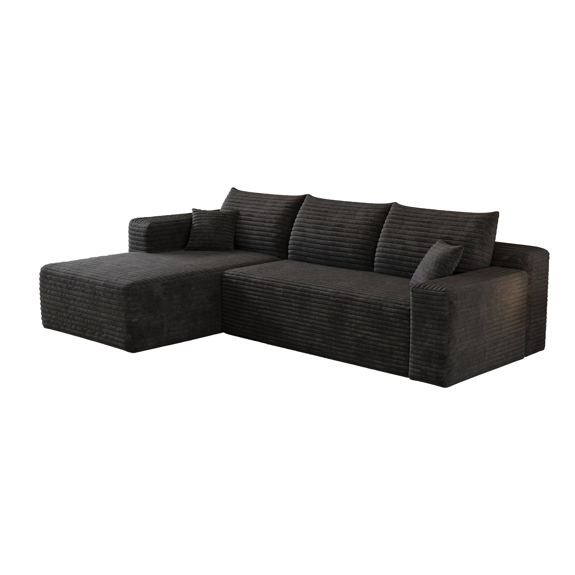 Jopassy Ecksofa mit Chaiselongue 241 x 151 x 58 cm, 2-Sitzer Sofa ohne Montage