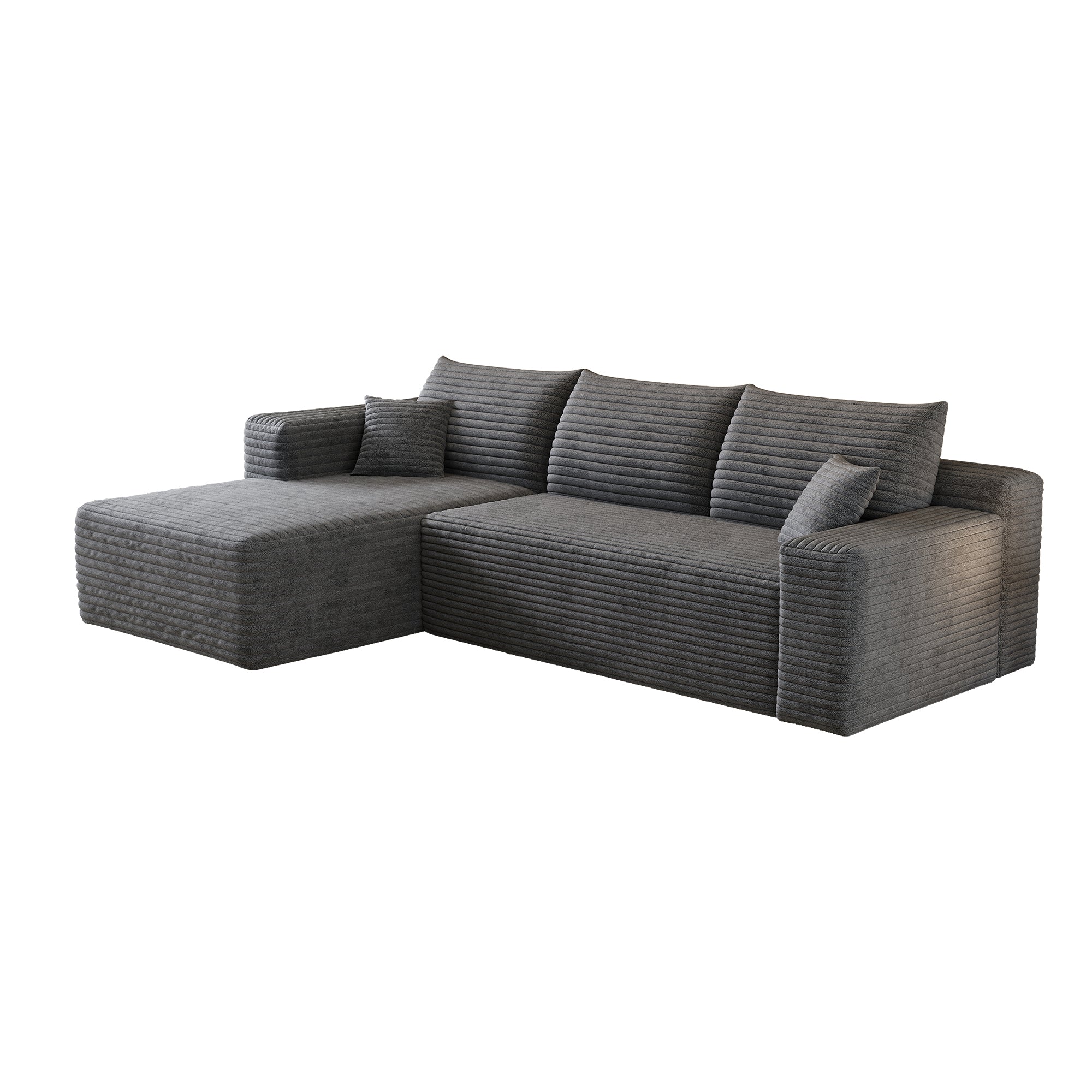 Jopassy Ecksofa mit Chaiselongue 241 x 151 x 58 cm, 2-Sitzer Sofa ohne Montage