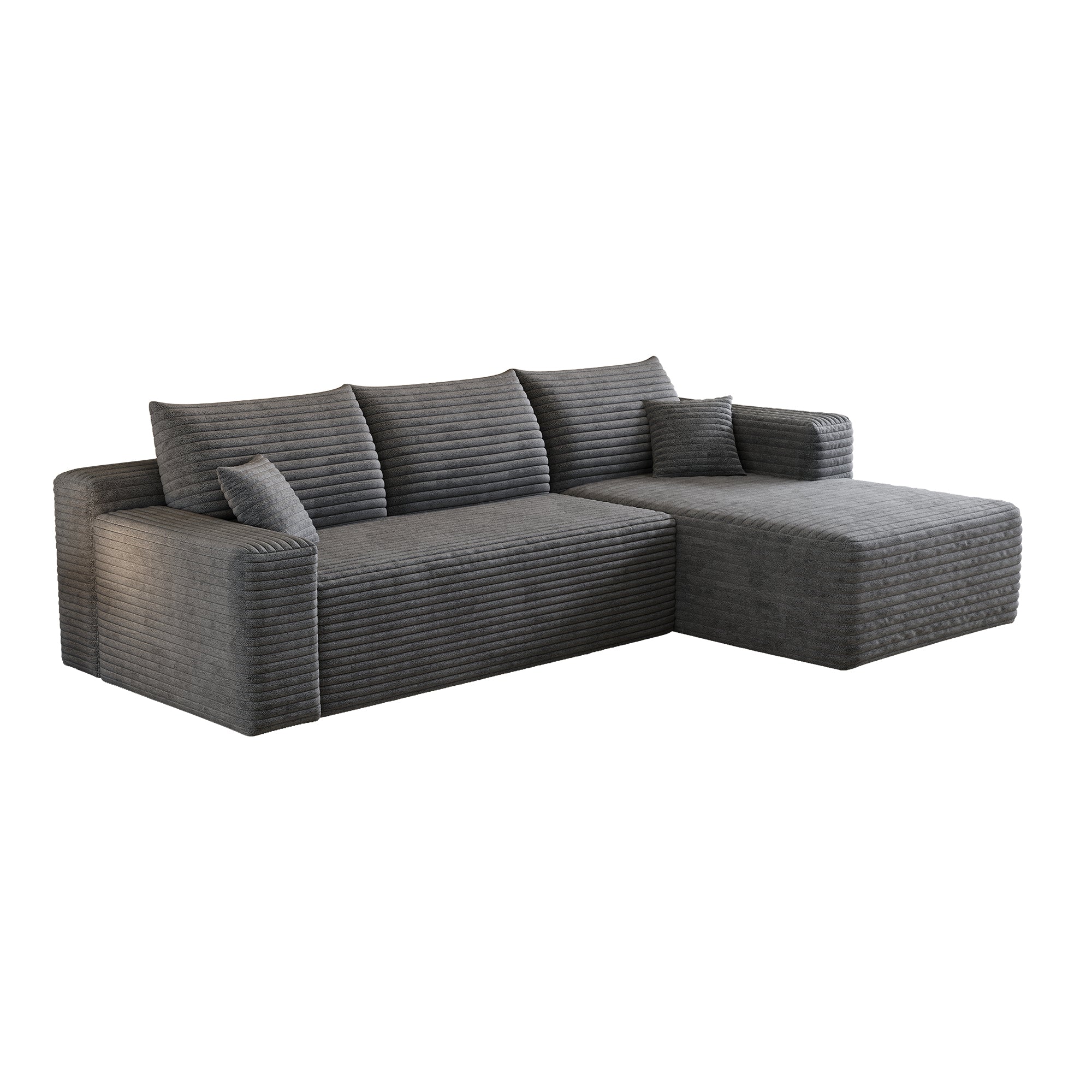 Jopassy Ecksofa mit Chaiselongue 241 x 151 x 58 cm, 2-Sitzer Sofa ohne Montage