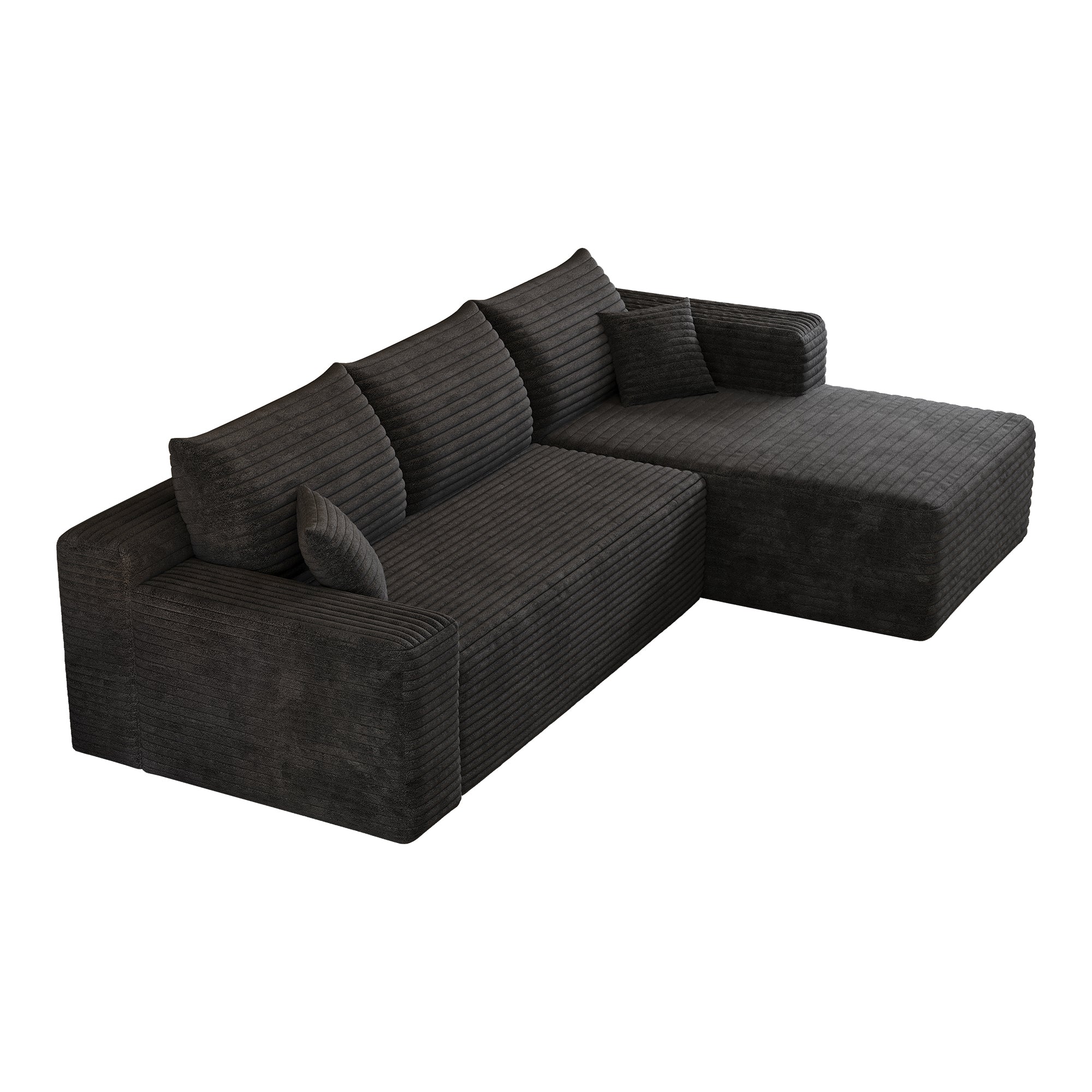 Jopassy Ecksofa mit Chaiselongue 241 x 151 x 58 cm, 2-Sitzer Sofa ohne Montage