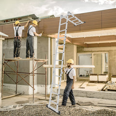 Jopassy Mehrzweckleiter Aluminium Klappleiter 7 in 1 mit Arbeitsplattform