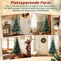 Jopassy Künstlicher Weihnachtsbaum 120–210 cm mit Tannenzapfen und Schneespitzen