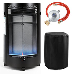 Jopassy Gasheizer 4,2 kW mit 2 Heizstufen Edelstahlbrenner und Rollen