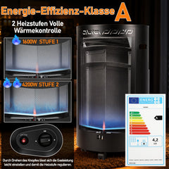 Jopassy Gasheizer 4,2 kW mit 2 Heizstufen Edelstahlbrenner und Rollen