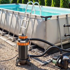 Jopassy Poolheizung elektrisch 3 kW, Pool Heizung bis 45 °C, mit Digitalanzeige & FI-Schutz, Anschluss 32–38 mm, für kleine Pools, Aufstellpools & Whirlpools